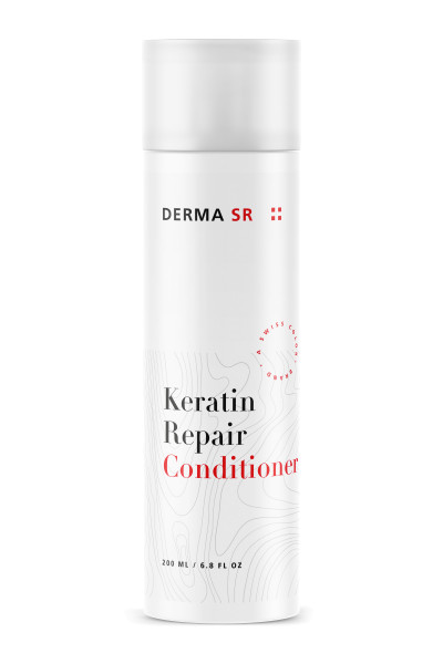 Flasche mit Keratin Repair Conditioner von vorne