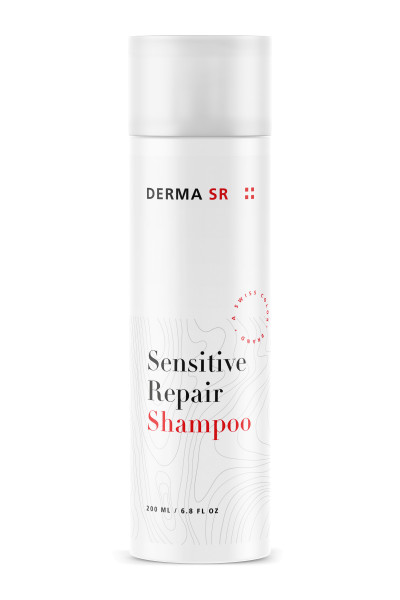 Shampoo bottle with the Sensitive Repair Shampoo