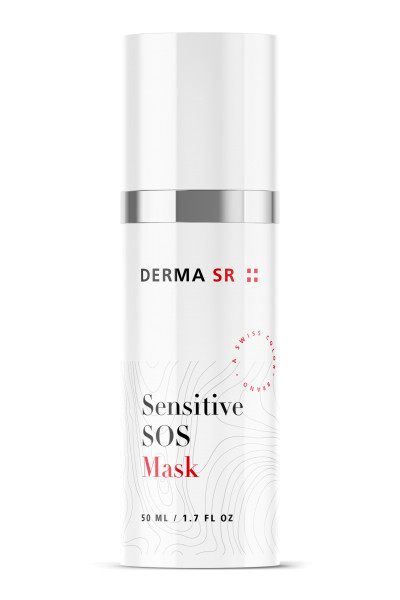 Pump bottle from the front with the Sensitive SOS Mask 