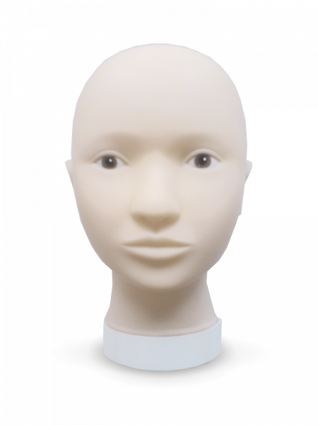 Doll head with silicone skin