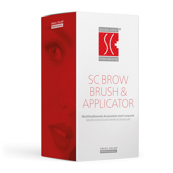 Illustration of the packaging of the SC Brow Brush & Applicator set