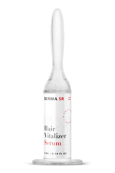 Abbildung des Hair Vitalizer Serums in einer kleinen Ampulle von vorne