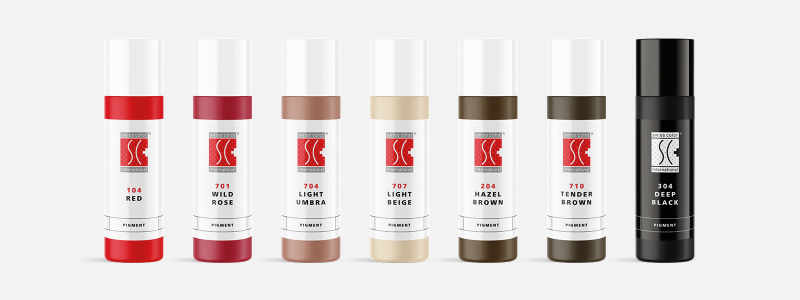 Swiss Color Permanent make up colors. All pigments are REACH compliant and perfectly suitable for common PMU techniques such as Powder brows, Lip blush or permanent Eyeliner.
