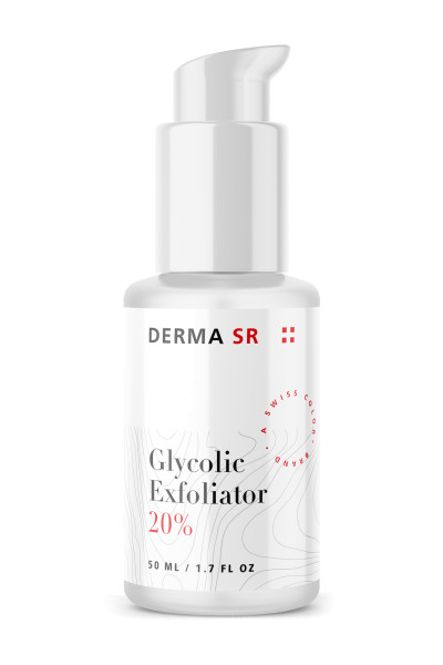 Kleine Pumpflasche mit dem Produkt Glycolic Exfoliator