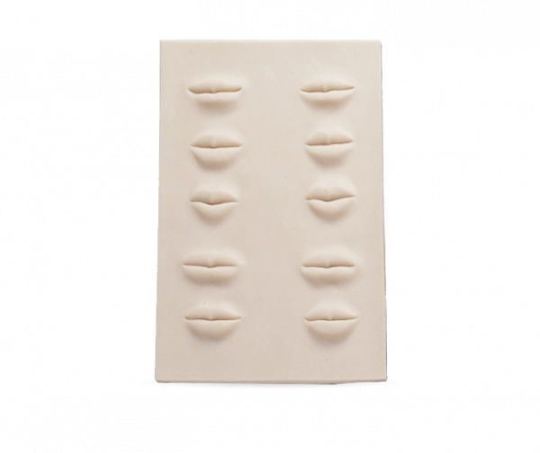 Image of the 3D practice mat with realistic lip shapes for practicing permanent make up treatments