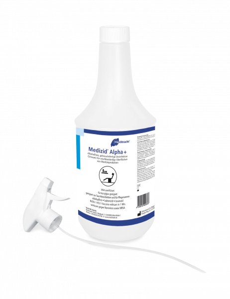 Plastic bottle and spray attachment for a disinfectant solution