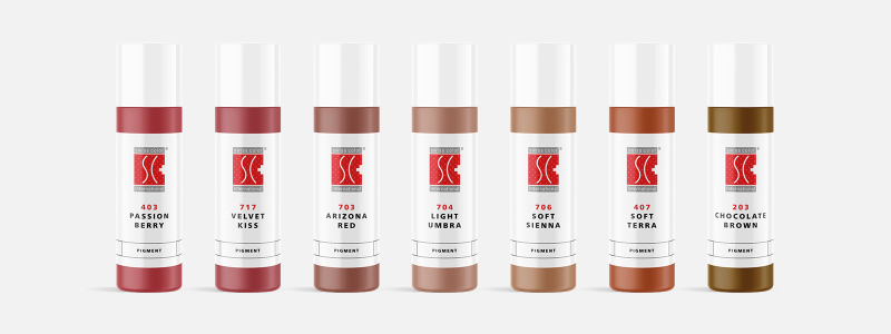 Permanent make up areola colors for medical pigmentation of the areola or nipples. All areola pigments are REACH compliant.