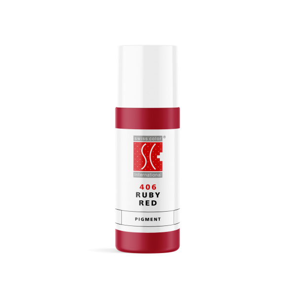 Das Permanent Make up Lippen Pigment 406 Ruby Red ist ein Rosenton für elegante Lippenpigmentationen, wie Lip Blush oder Lip Shading.