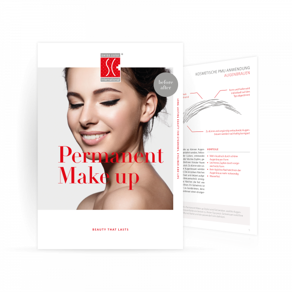 Permanent make up brochure with before and after comparison